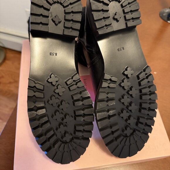 Kate Spade New York Bailee Winter Bootie Black Leather Faux Fur Trim Size 8.5 B - Picture 6 of 9